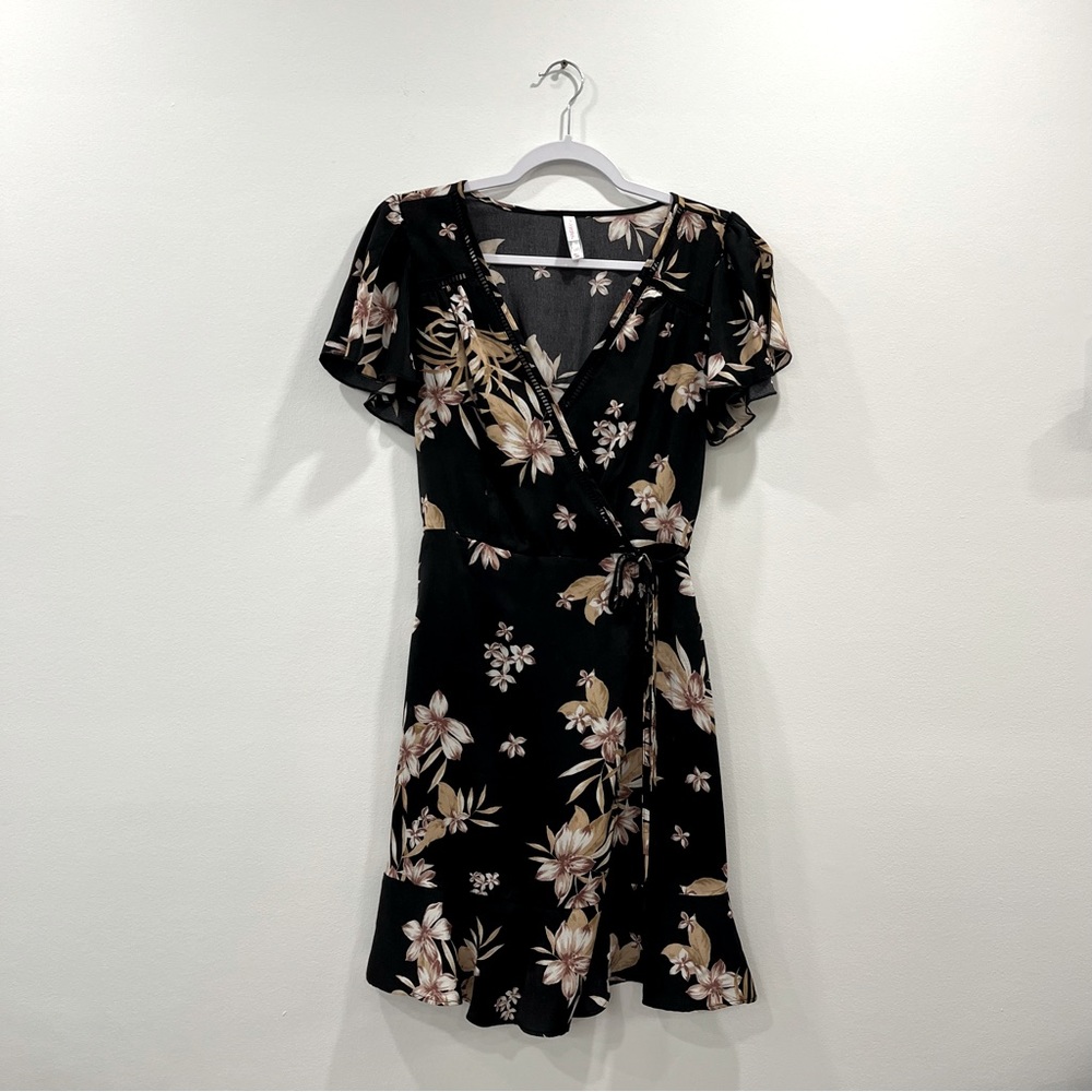 Faux wrap mini dress
